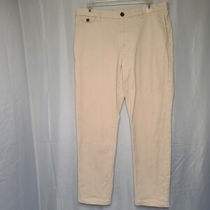 Proper Cloth Bleecker Beige Chinos Mens 35x30 Stretch Cotton Twill Business